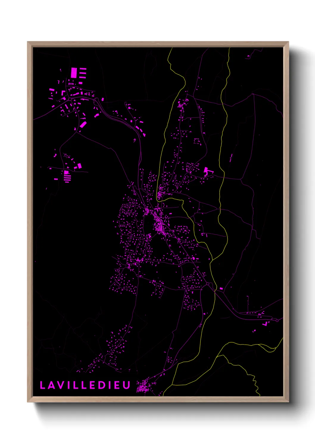 Une affiche de carte sur Lavilledieu