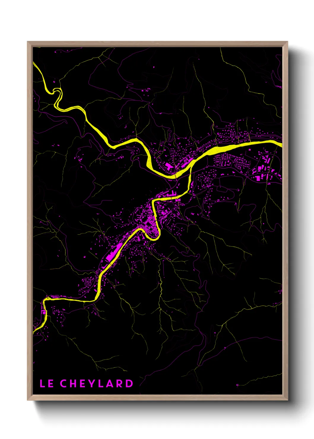 Une affiche de carte sur Le Cheylard