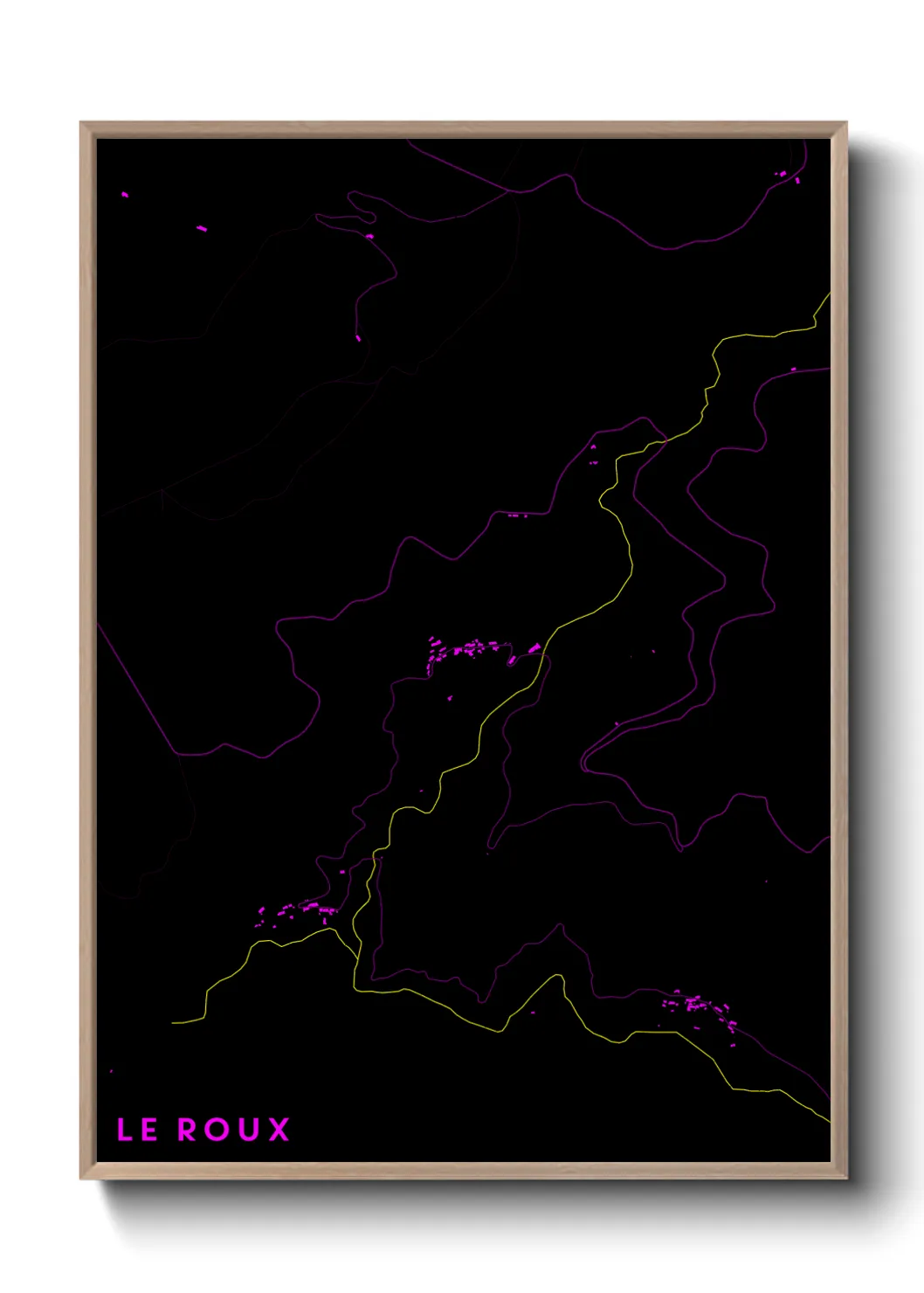 Une affiche de carte sur Le Roux