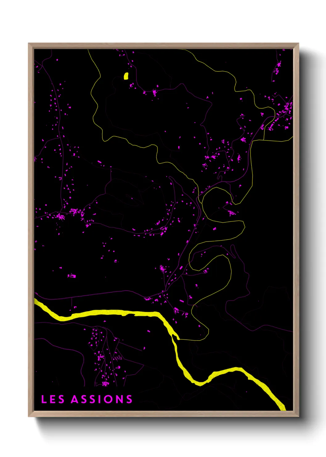 Une affiche de carte sur Les Assions