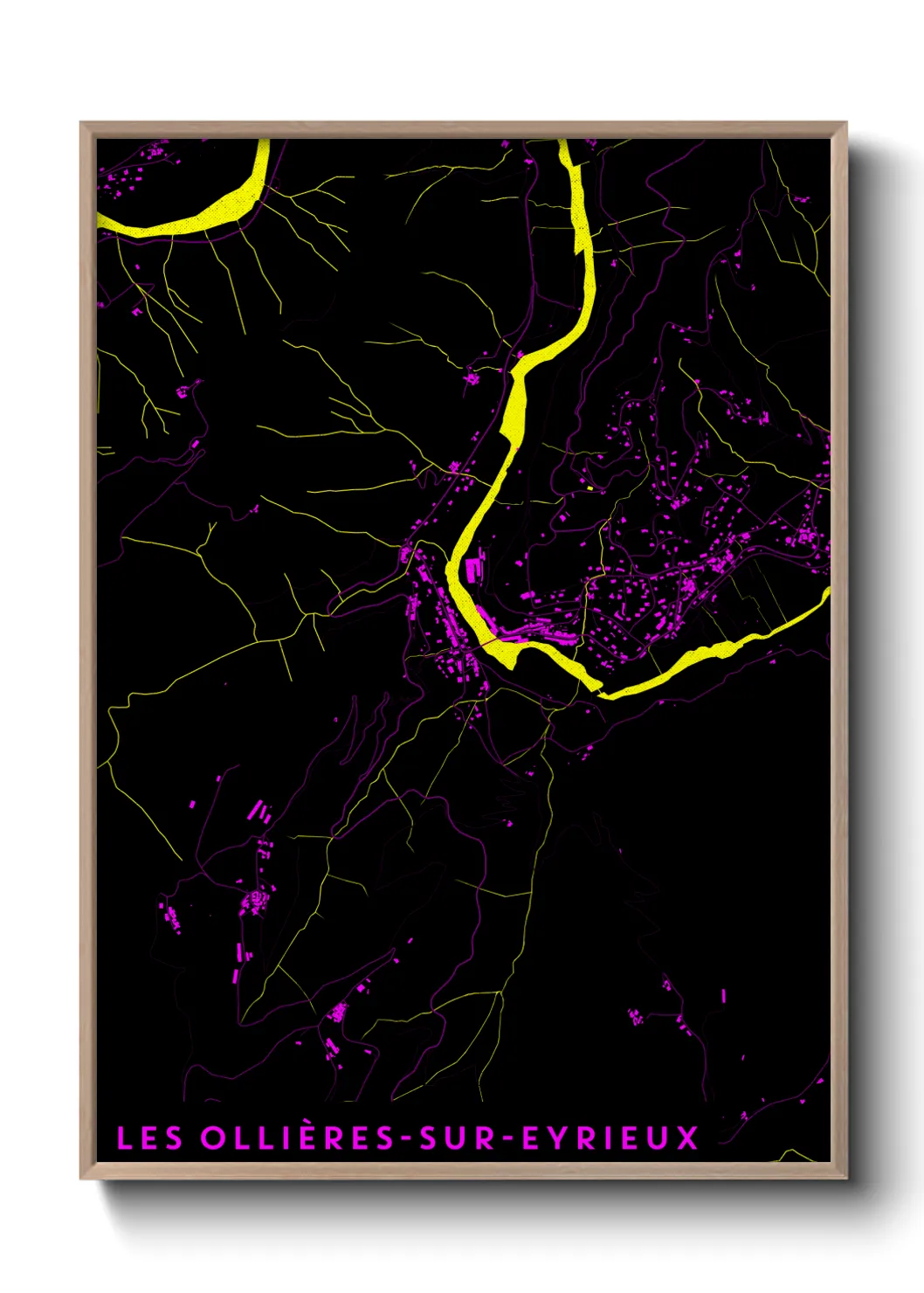 Une affiche de carte sur Les Ollières-sur-Eyrieux