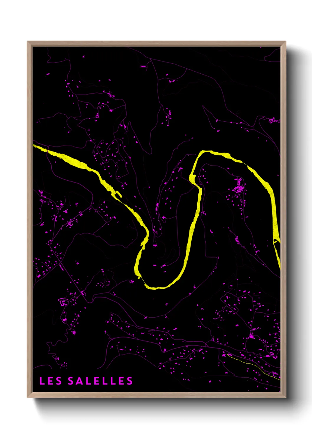 Une affiche de carte sur Les Salelles