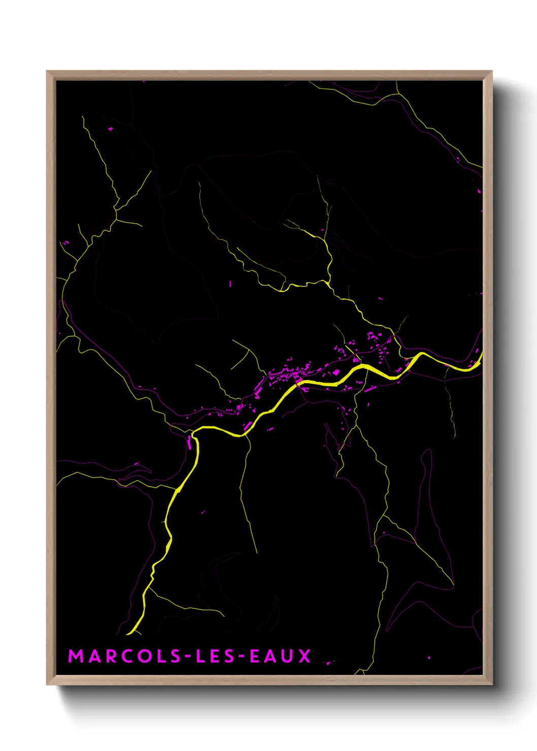 Une affiche de carte sur Marcols-les-Eaux