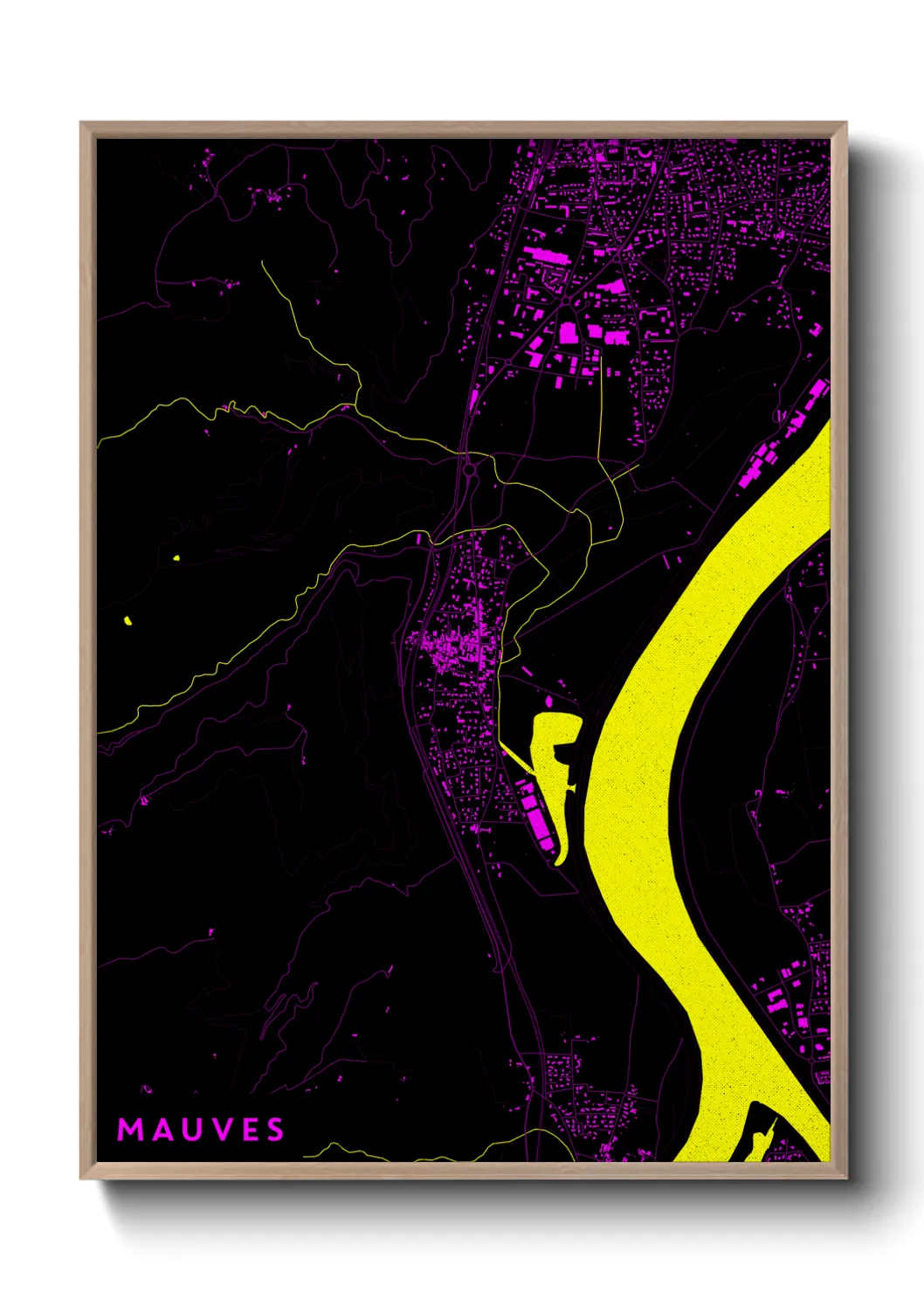 Une affiche de carte sur Mauves