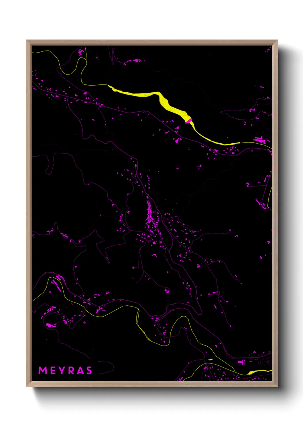Une affiche de carte sur Meyras