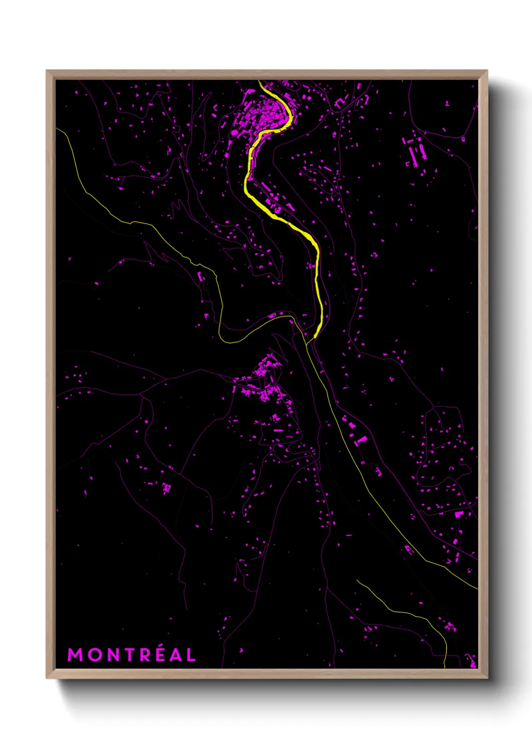 Une affiche de carte sur Montréal