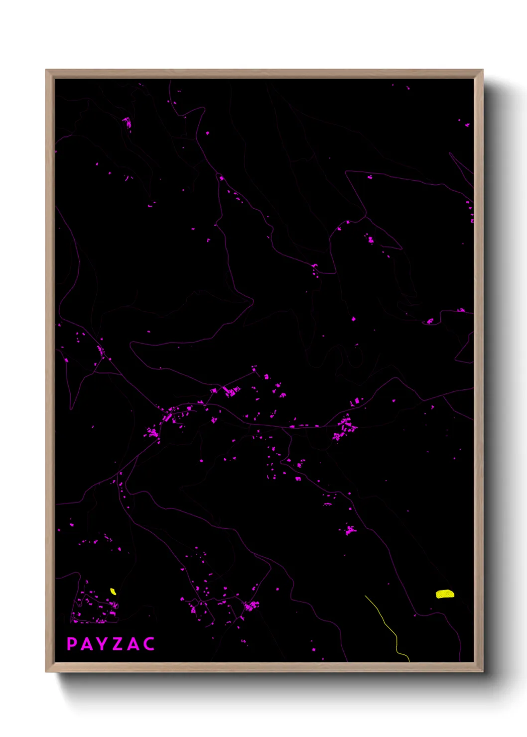 Une affiche de carte sur Payzac