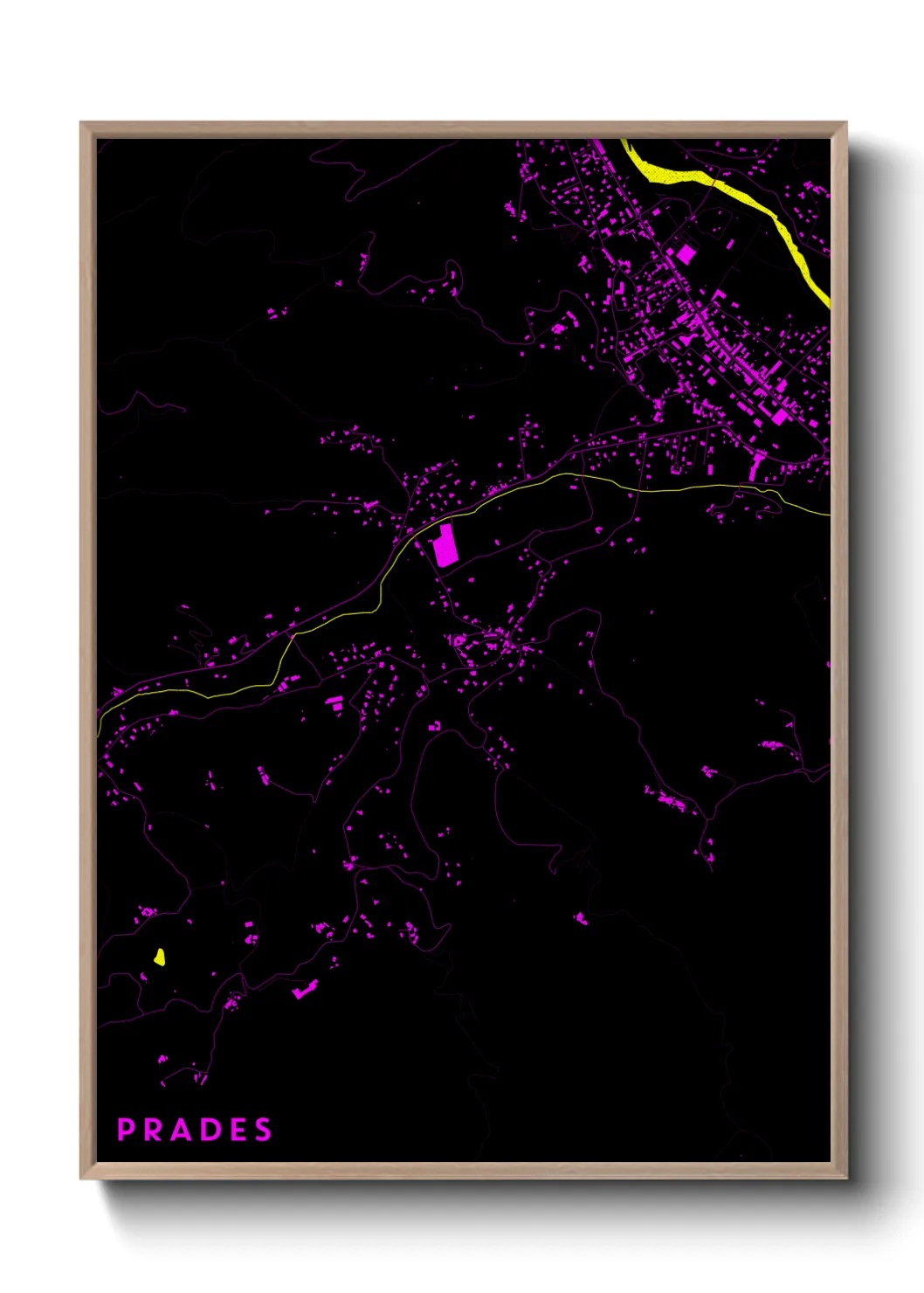 Une affiche de carte sur Prades