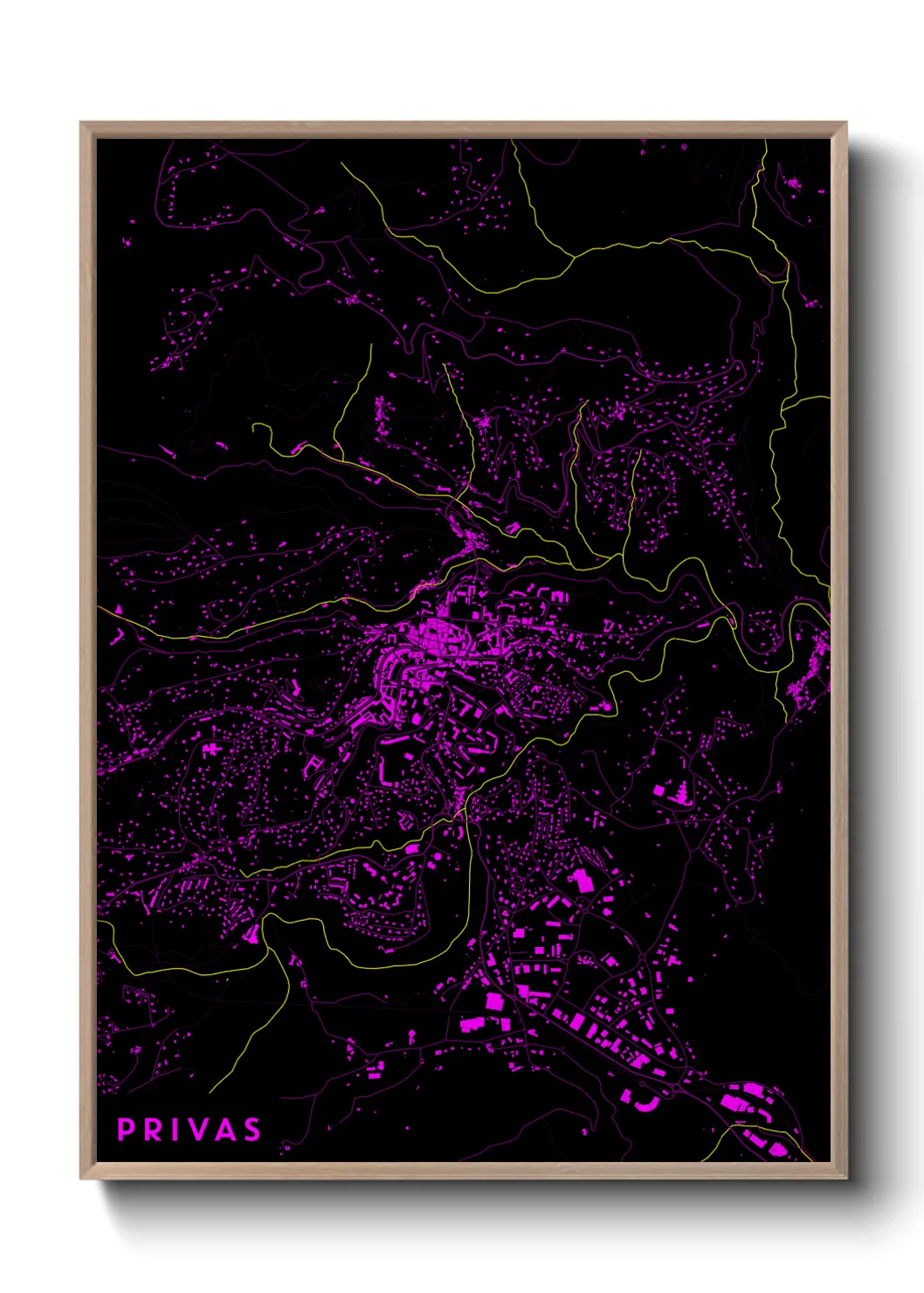 Une affiche de carte sur Privas