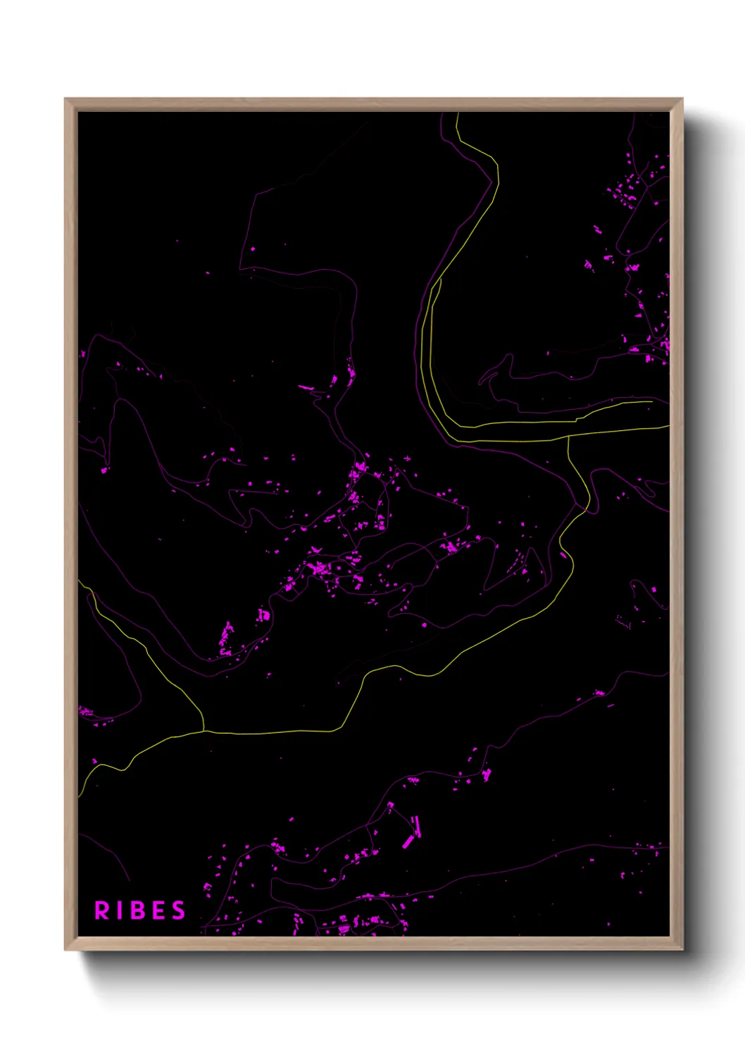 Une affiche de carte sur Ribes