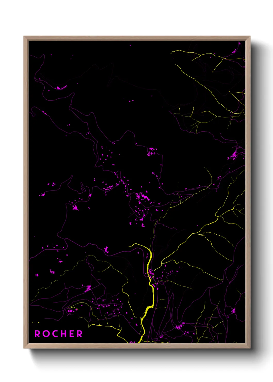 Une affiche de carte sur Rocher
