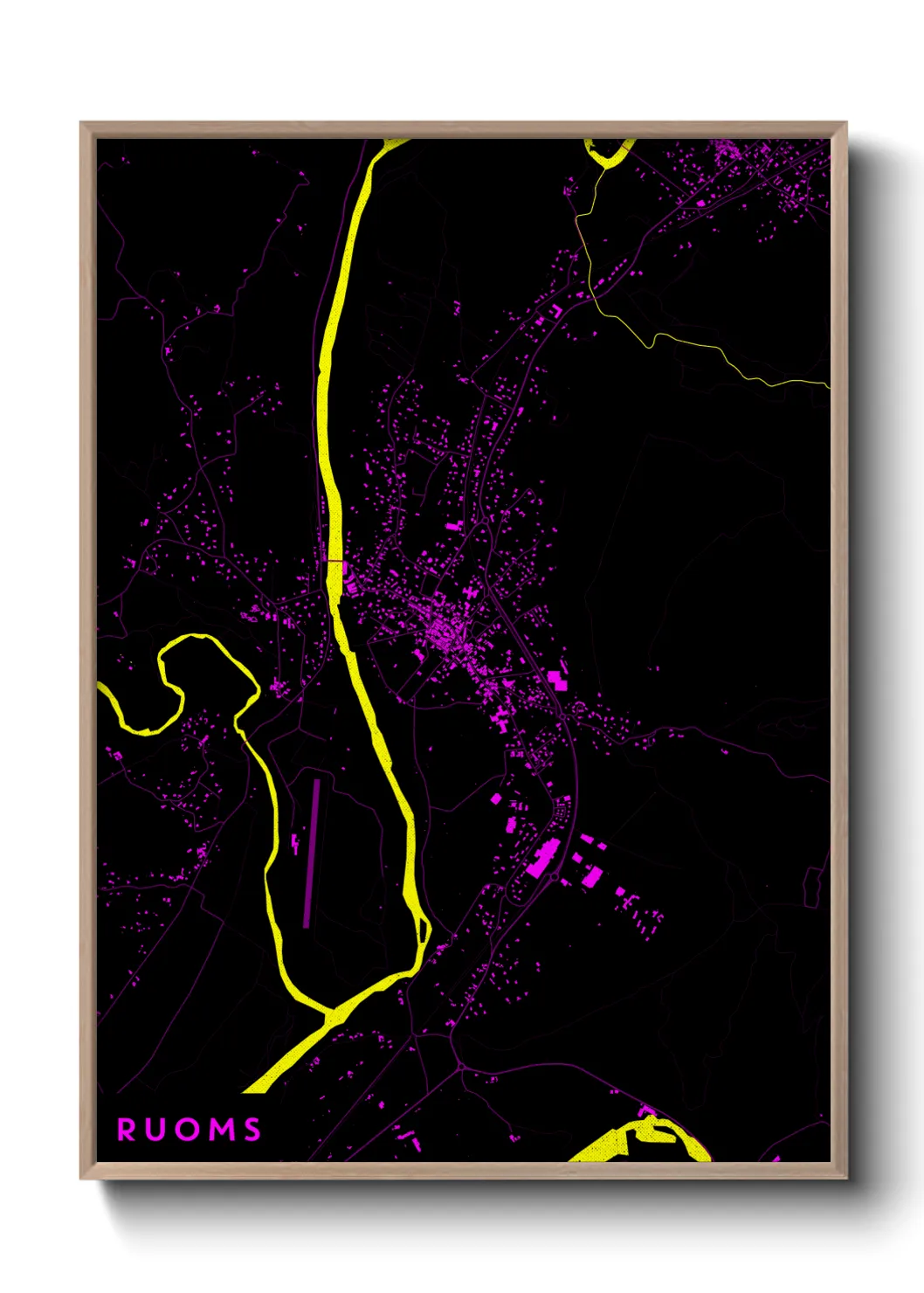 Une affiche de carte sur Ruoms