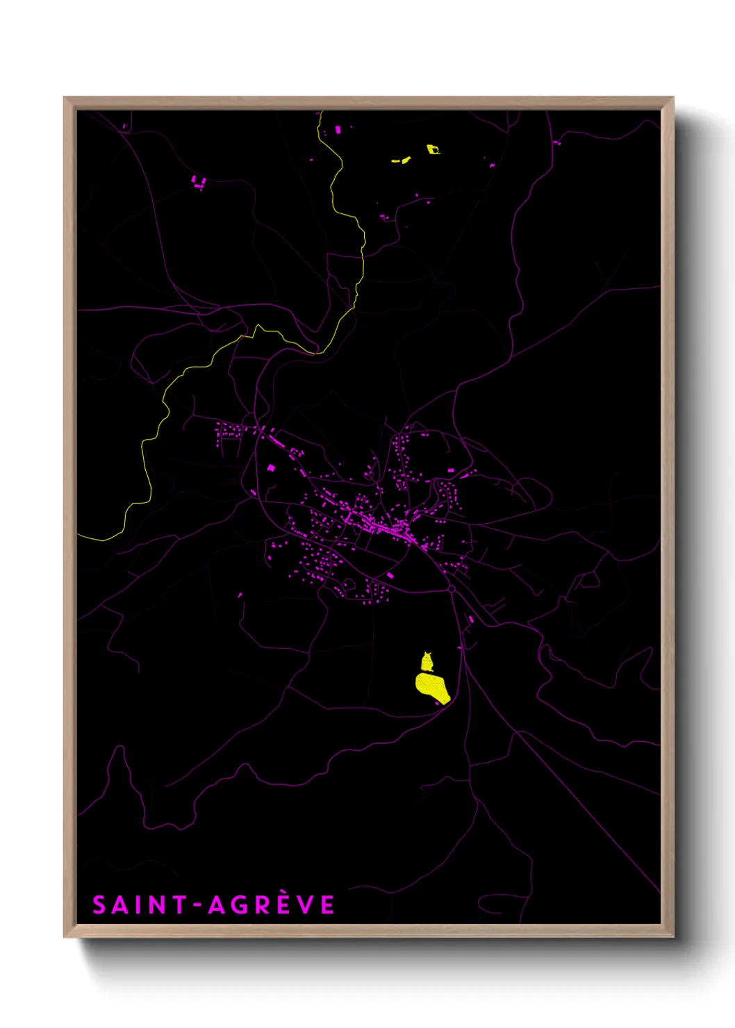 Une affiche de carte sur Saint-Agrève