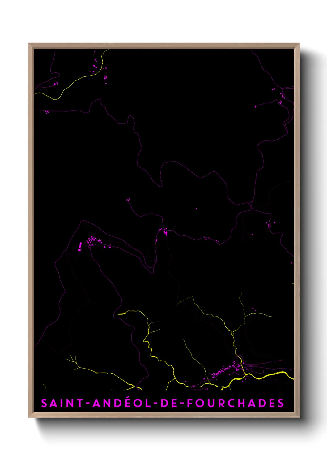 Une affiche de carte sur Saint-Andéol-de-Fourchades