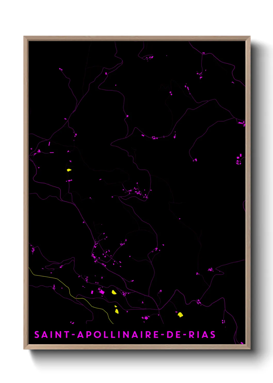 Une affiche de carte sur Saint-Apollinaire-de-Rias