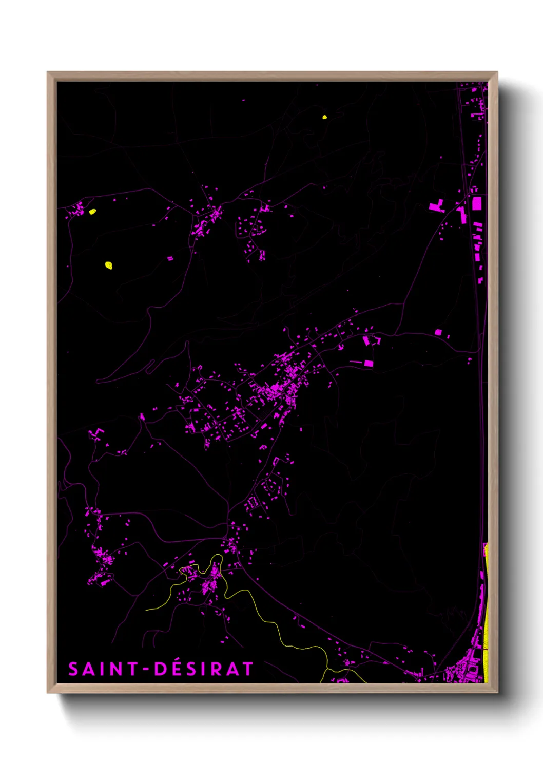 Une affiche de carte sur Saint-Désirat