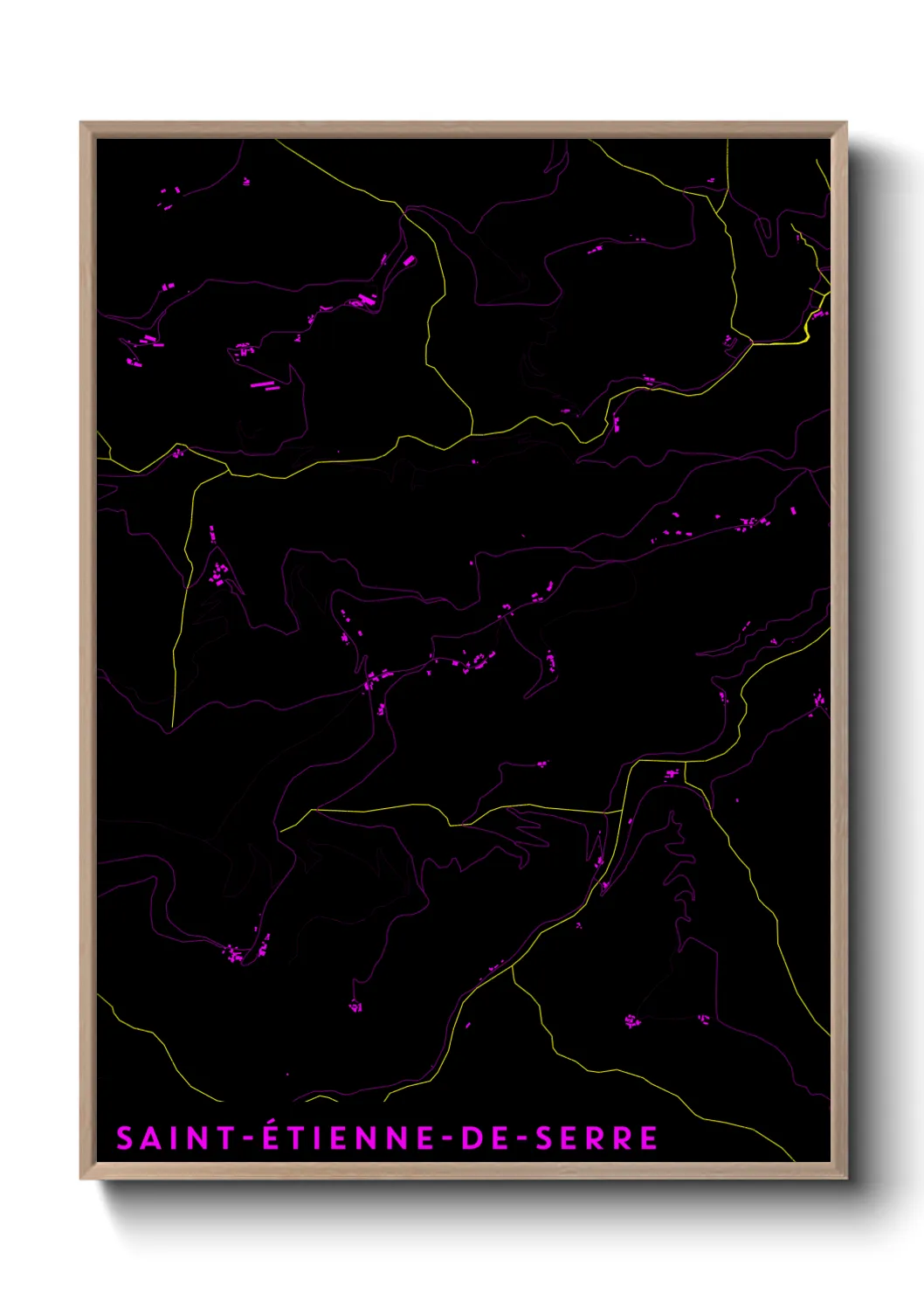 Une affiche de carte sur Saint-Étienne-de-Serre