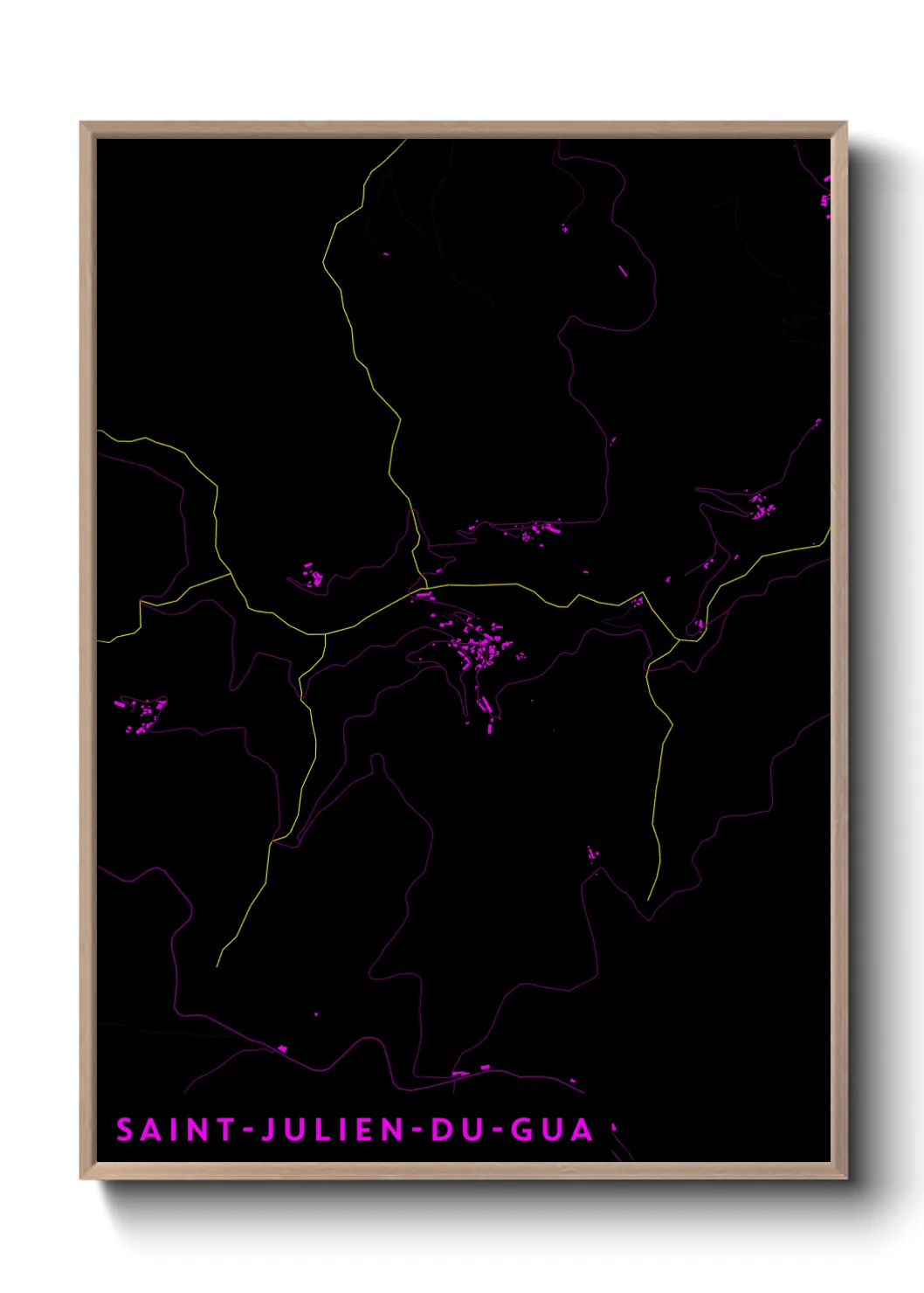 Une affiche de carte sur Saint-Julien-du-Gua