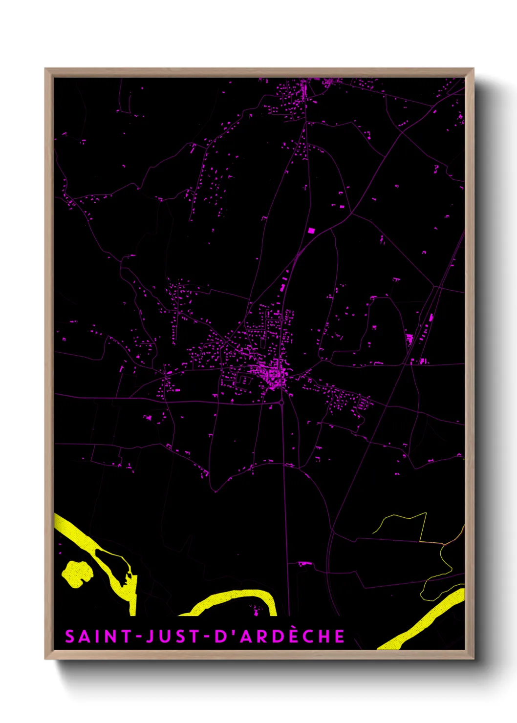 Une affiche de carte sur Saint-Just-d'Ardèche