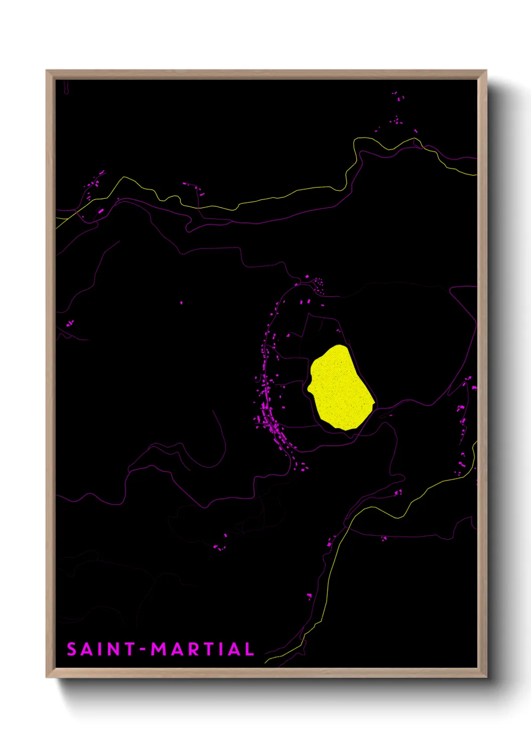 Une affiche de carte sur Saint-Martial