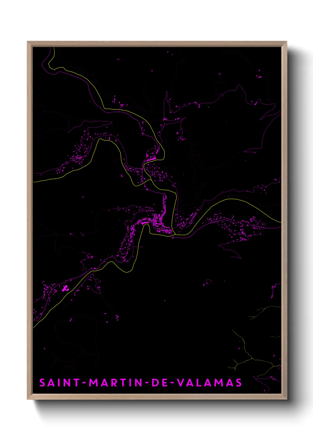 Une affiche de carte sur Saint-Martin-de-Valamas
