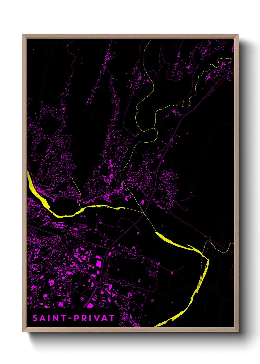 Une affiche de carte sur Saint-Privat