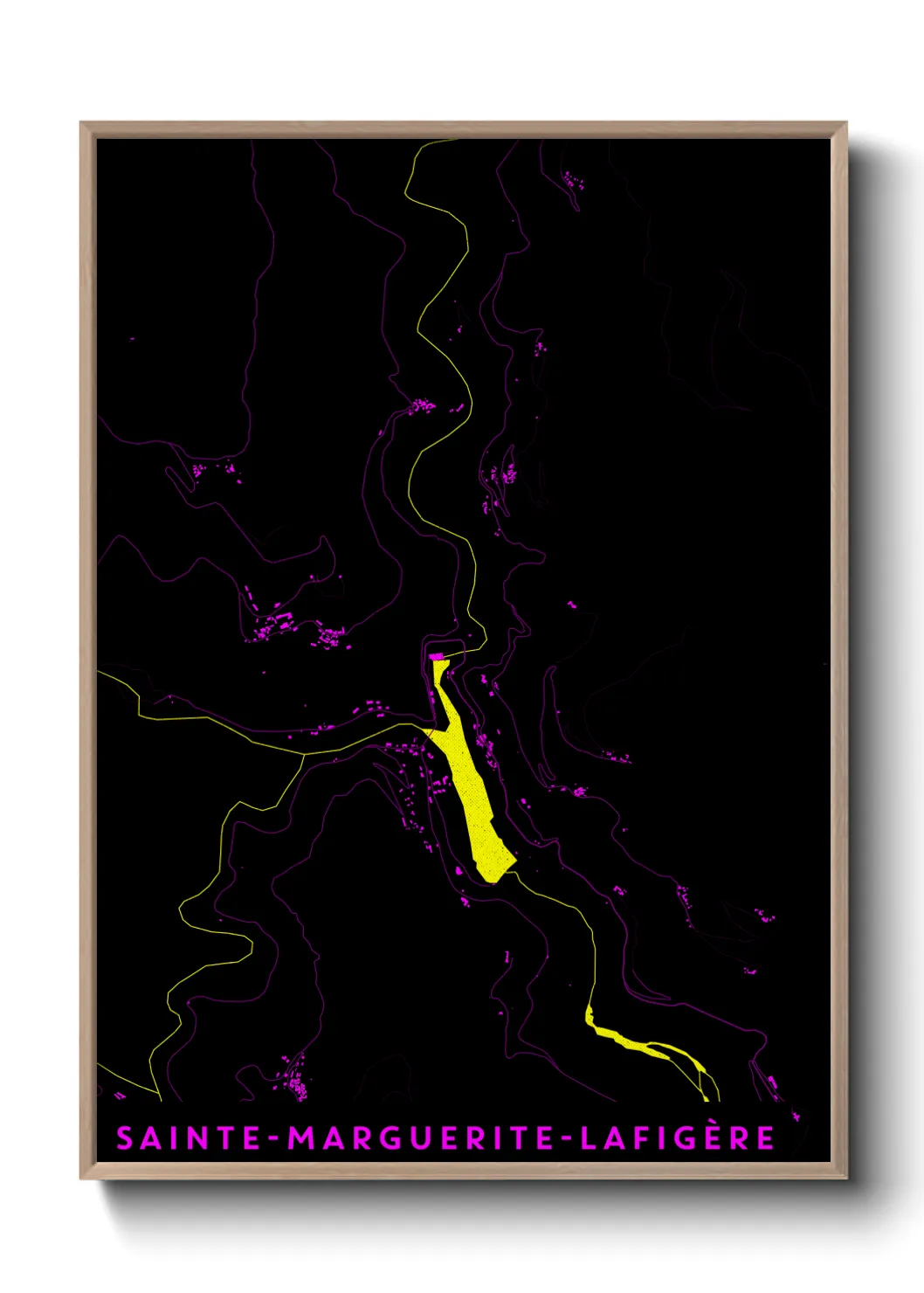 Une affiche de carte sur Sainte-Marguerite-Lafigère