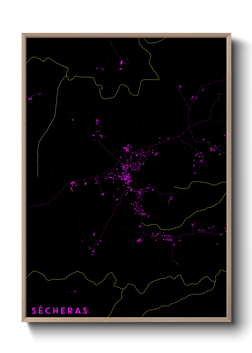 Une affiche de carte sur Sécheras