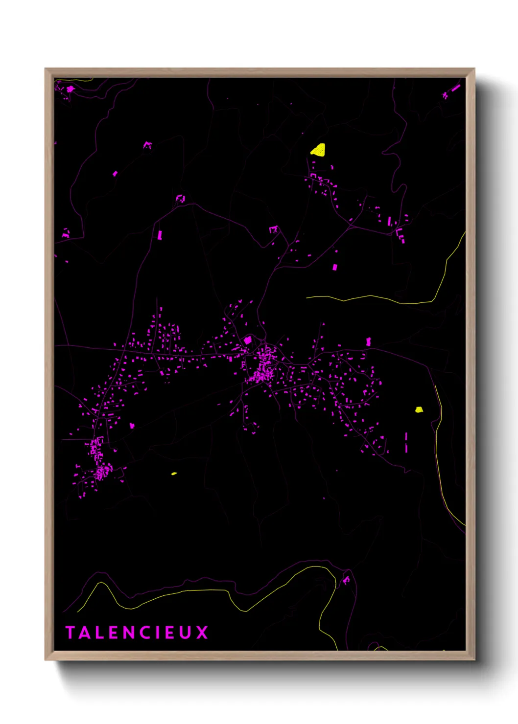 Une affiche de carte sur Talencieux