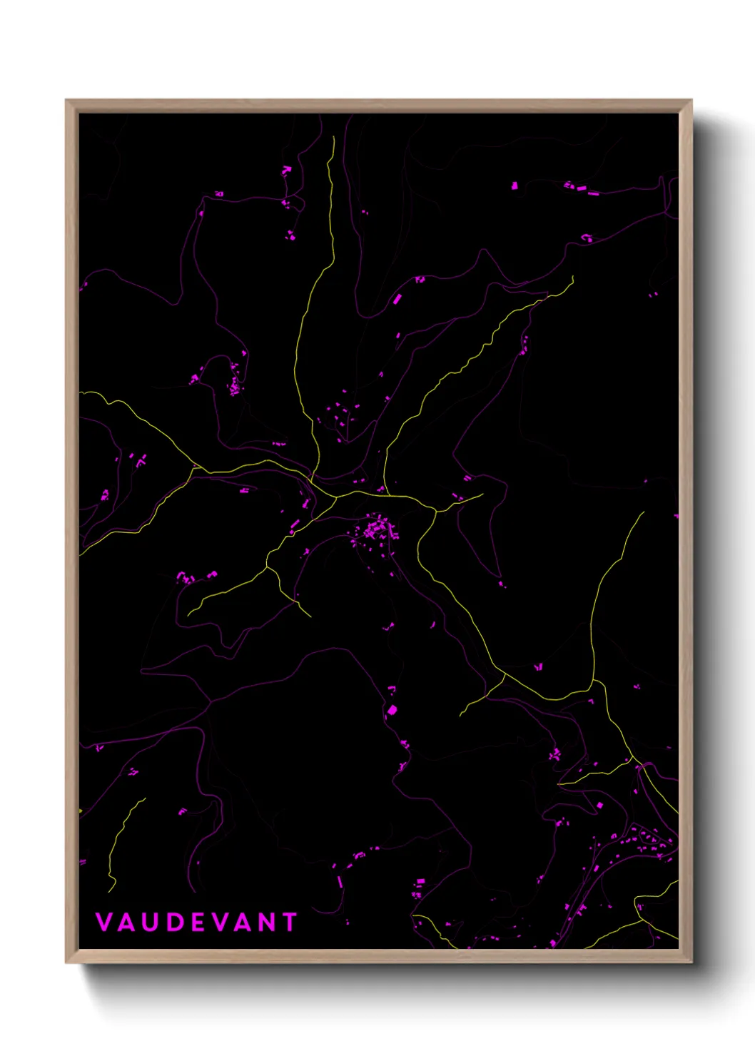 Une affiche de carte sur Vaudevant