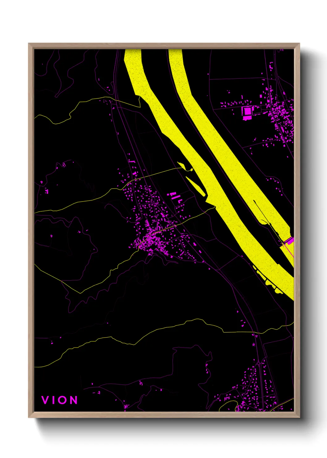 Une affiche de carte sur Vion