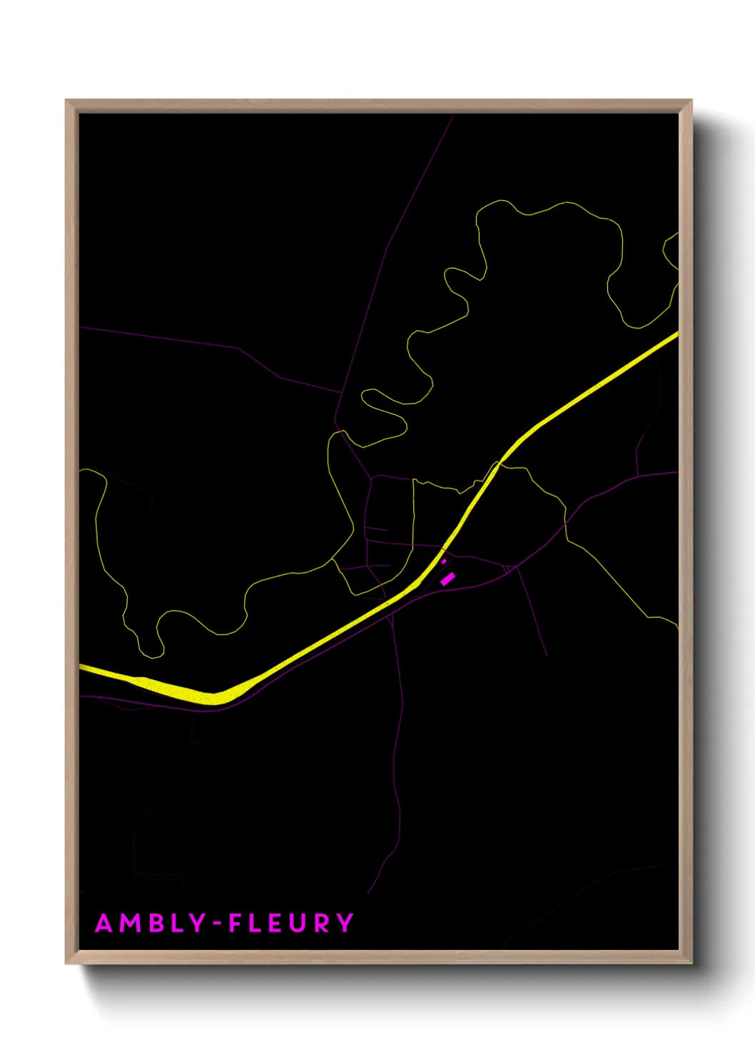 Une affiche de carte sur Ambly-Fleury