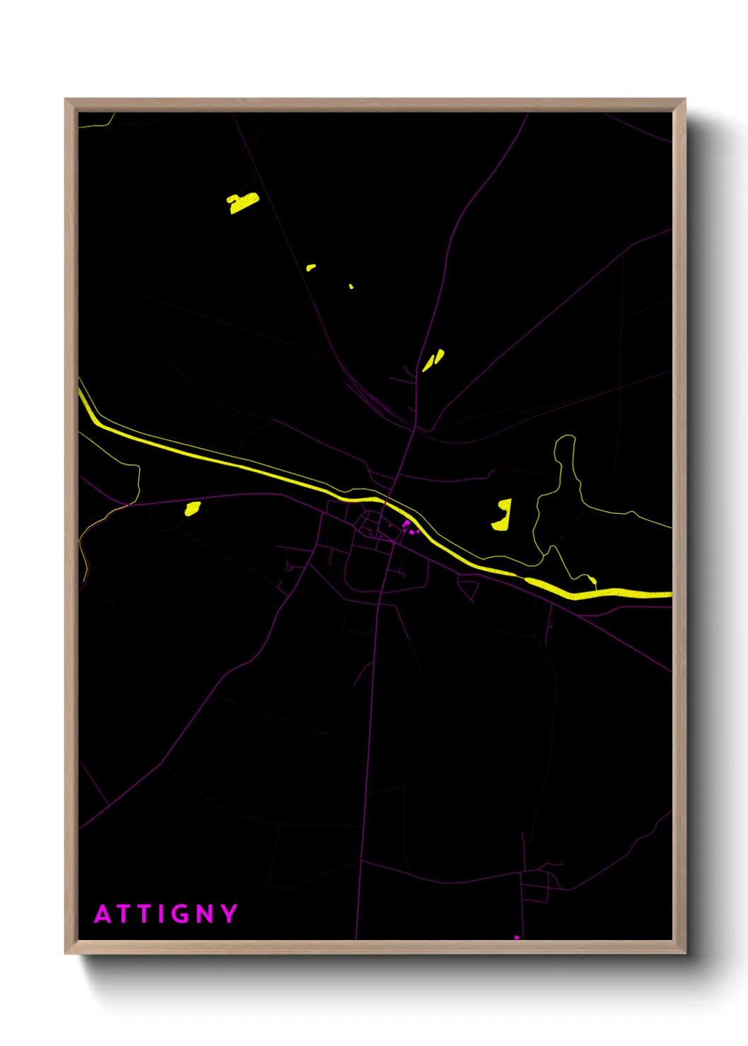 Une affiche de carte sur Attigny