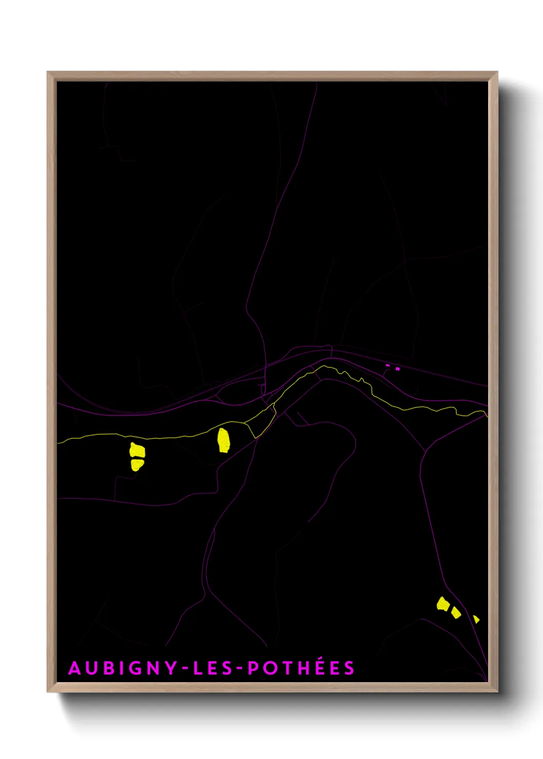 Une affiche de carte sur Aubigny-les-Pothées