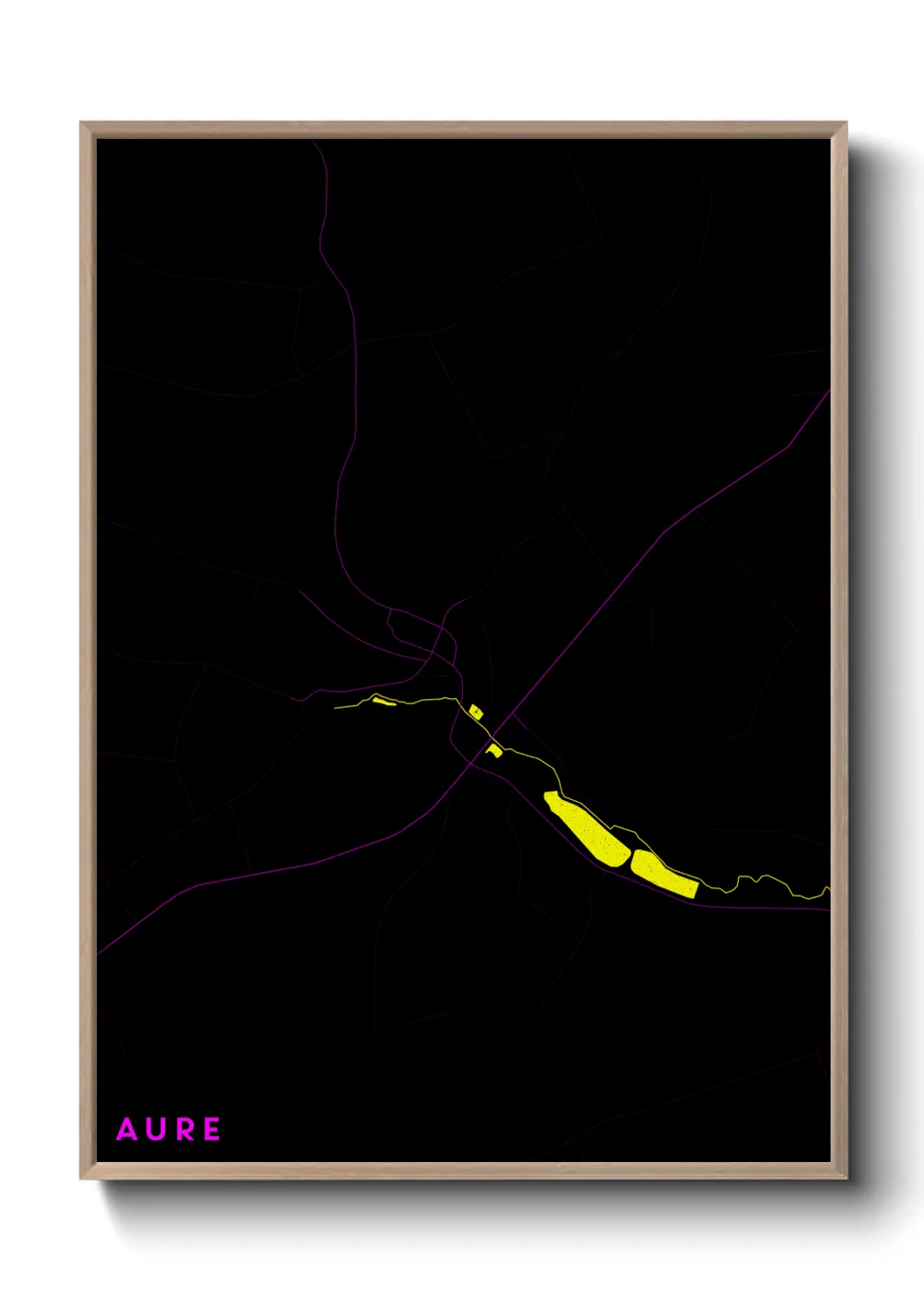 Une affiche de carte sur Aure