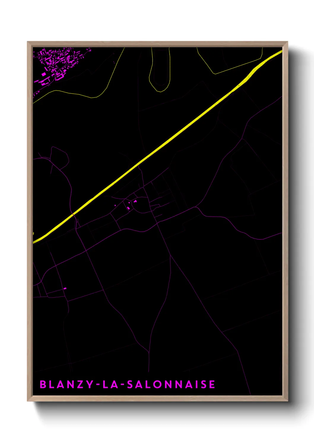 Une affiche de carte sur Blanzy-la-Salonnaise
