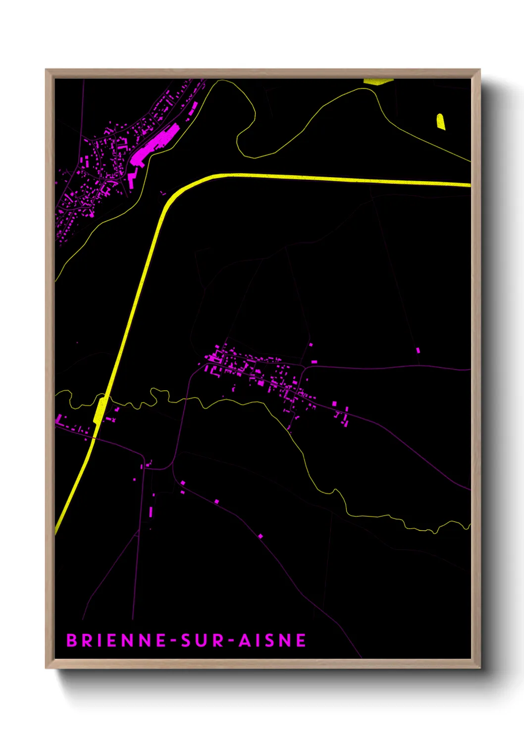 Une affiche de carte sur Brienne-sur-Aisne
