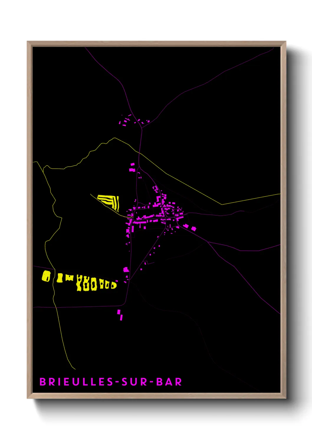Une affiche de carte sur Brieulles-sur-Bar