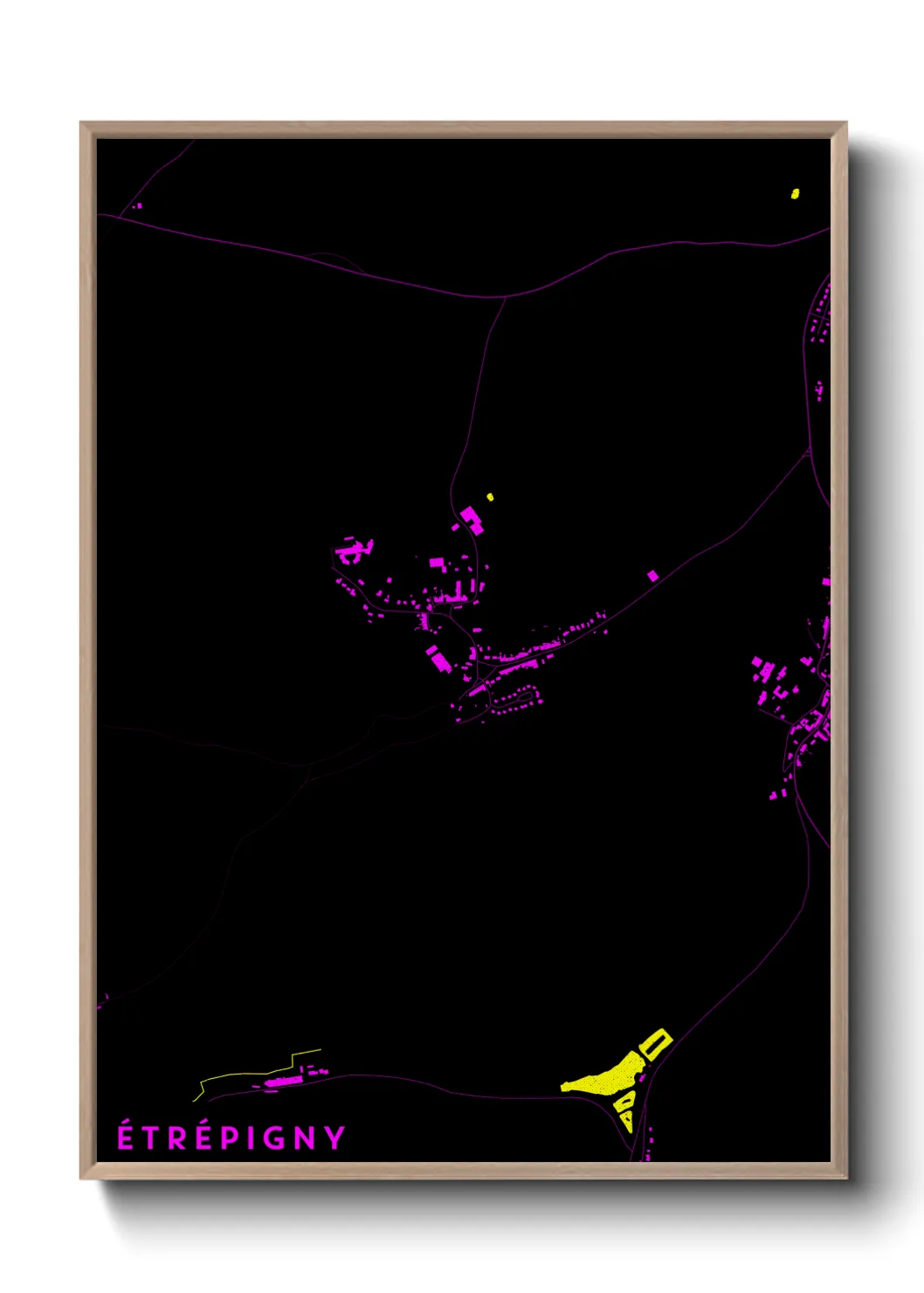 Une affiche de carte sur Étrépigny