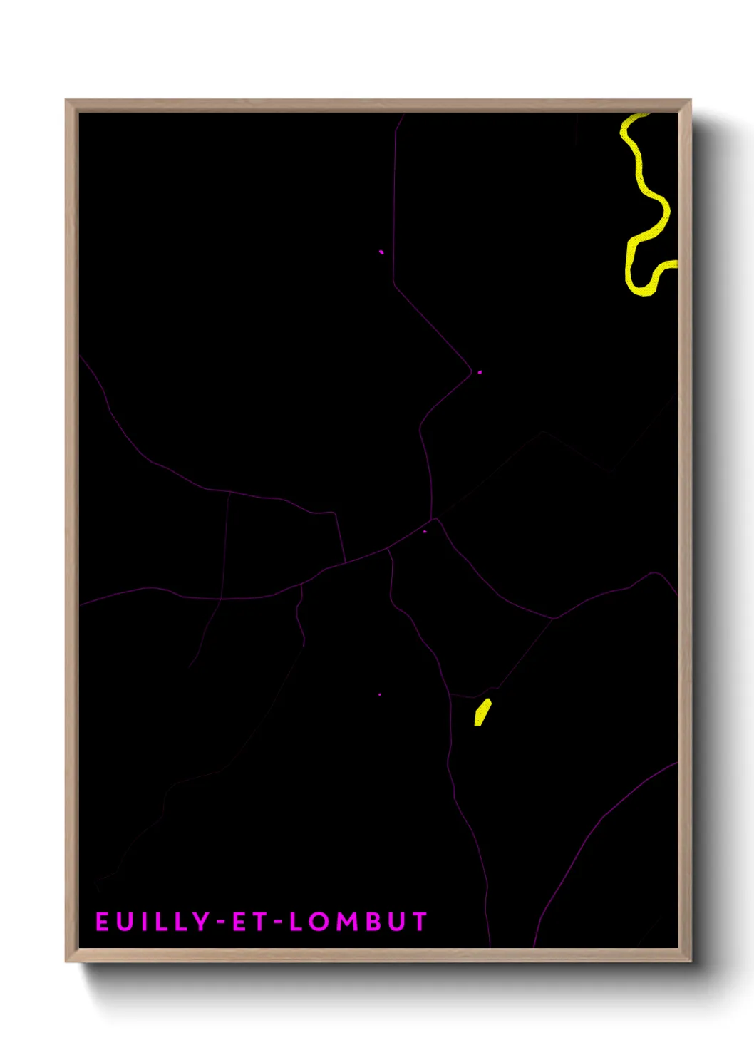 Une affiche de carte sur Euilly-et-Lombut