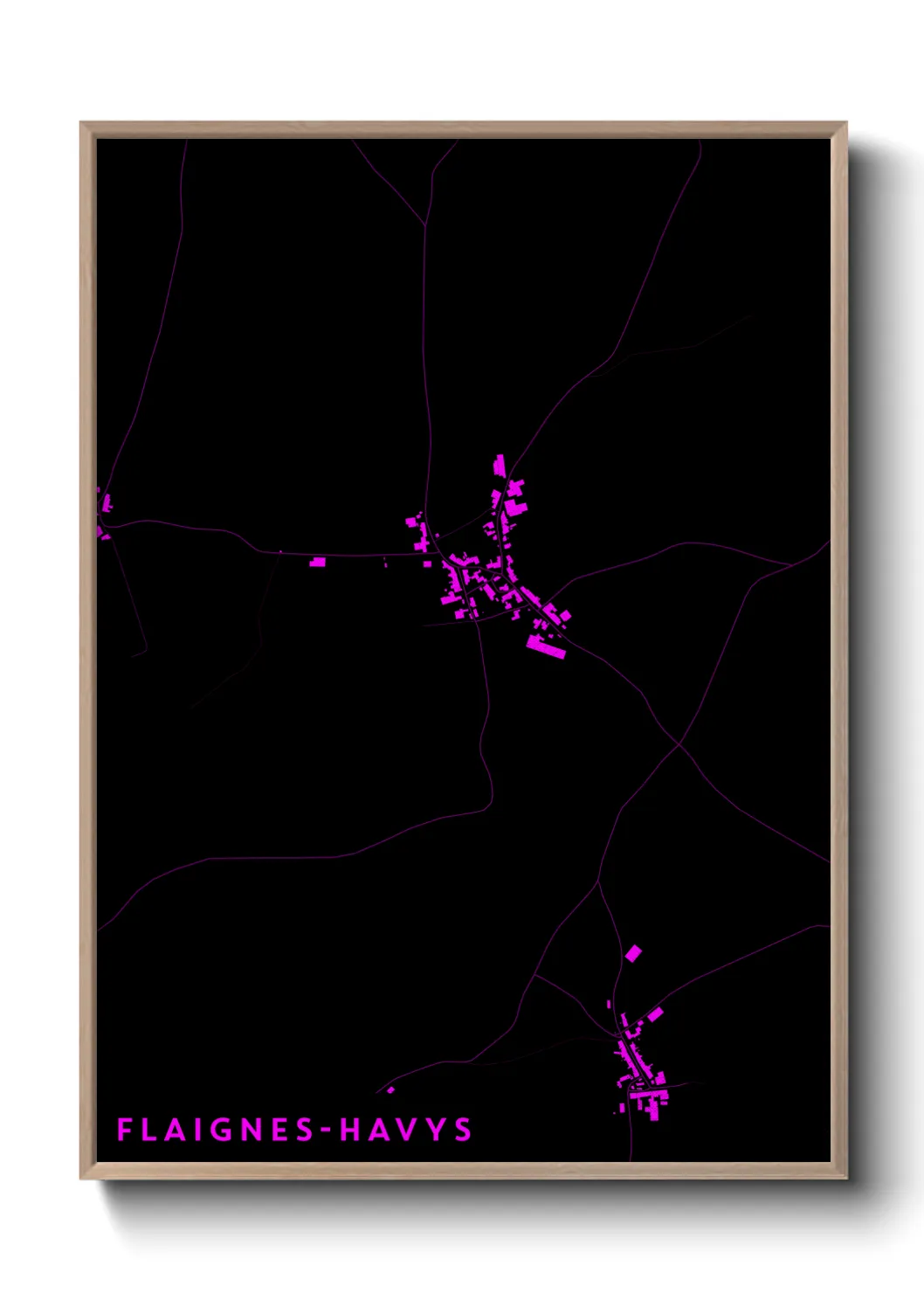 Une affiche de carte sur Flaignes-Havys