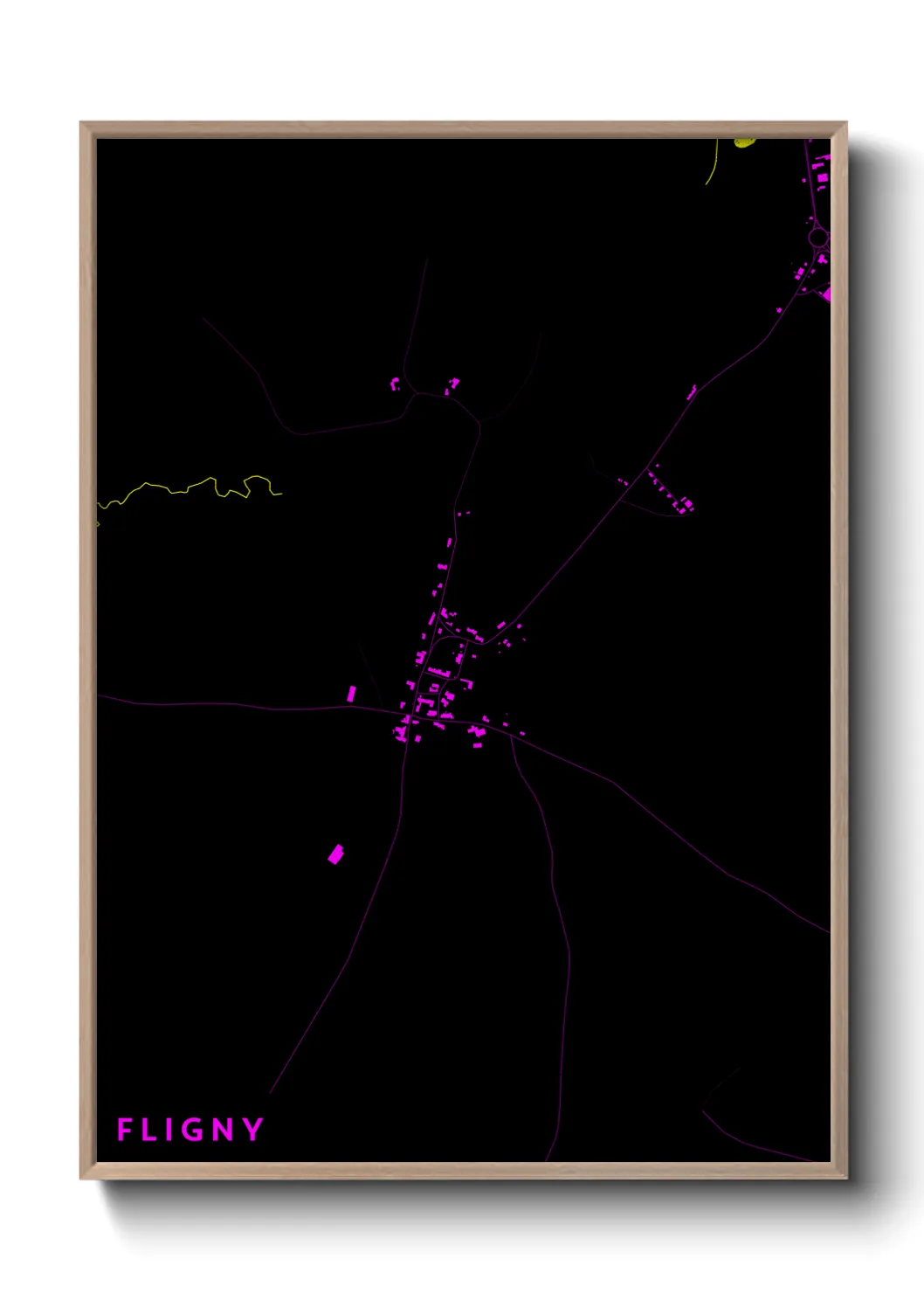 Une affiche de carte sur Fligny