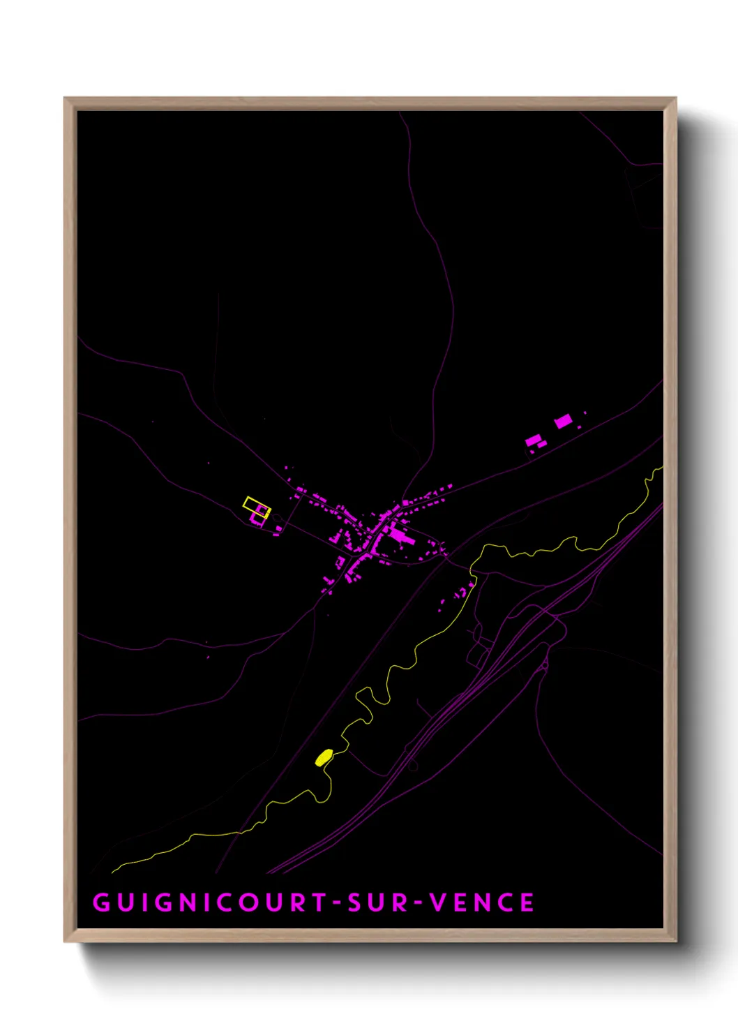 Une affiche de carte sur Guignicourt-sur-Vence