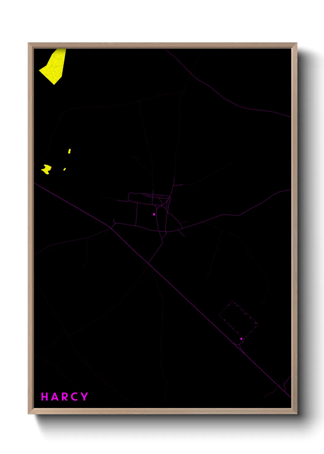 Une affiche de carte sur Harcy