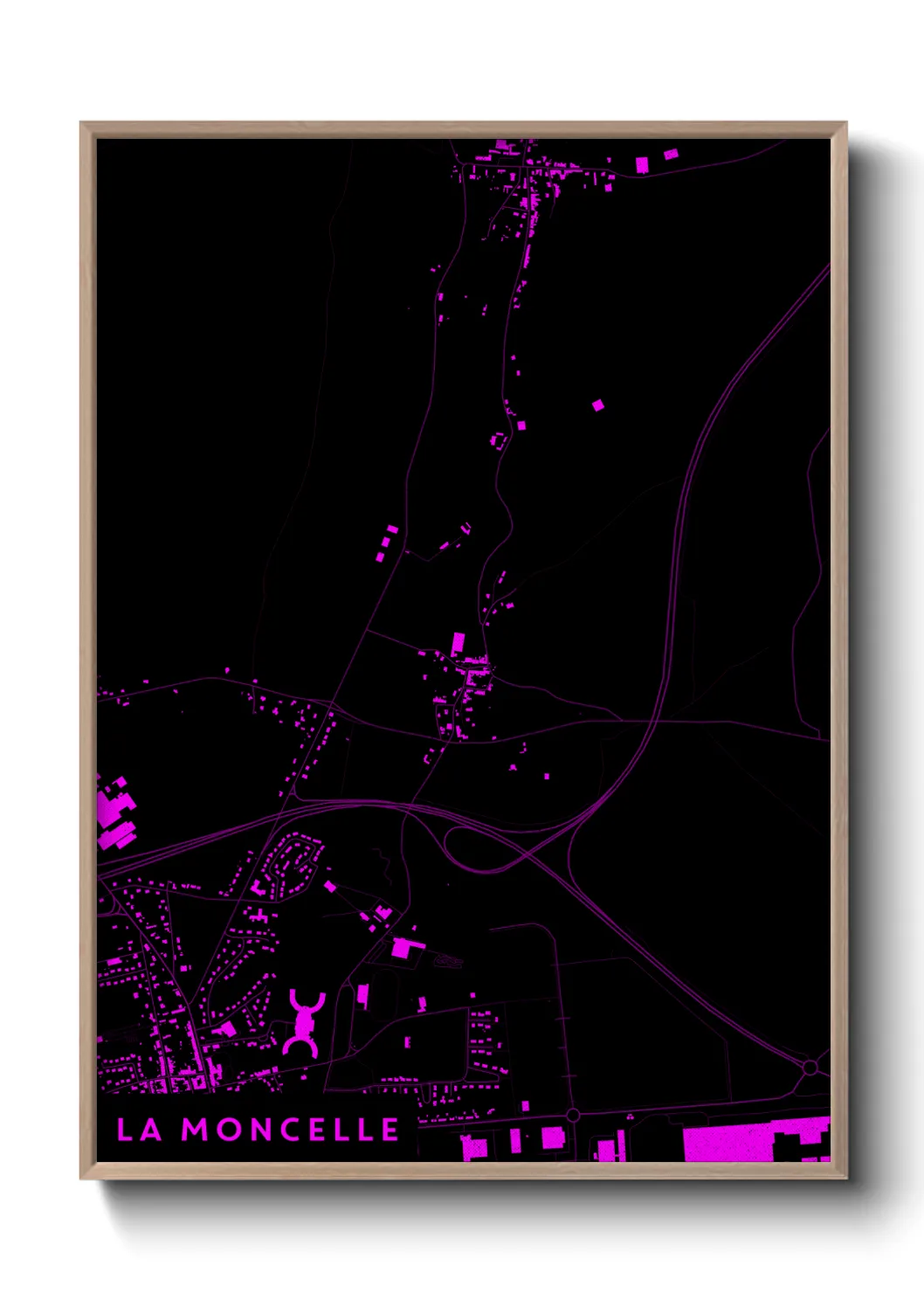 Une affiche de carte sur La Moncelle