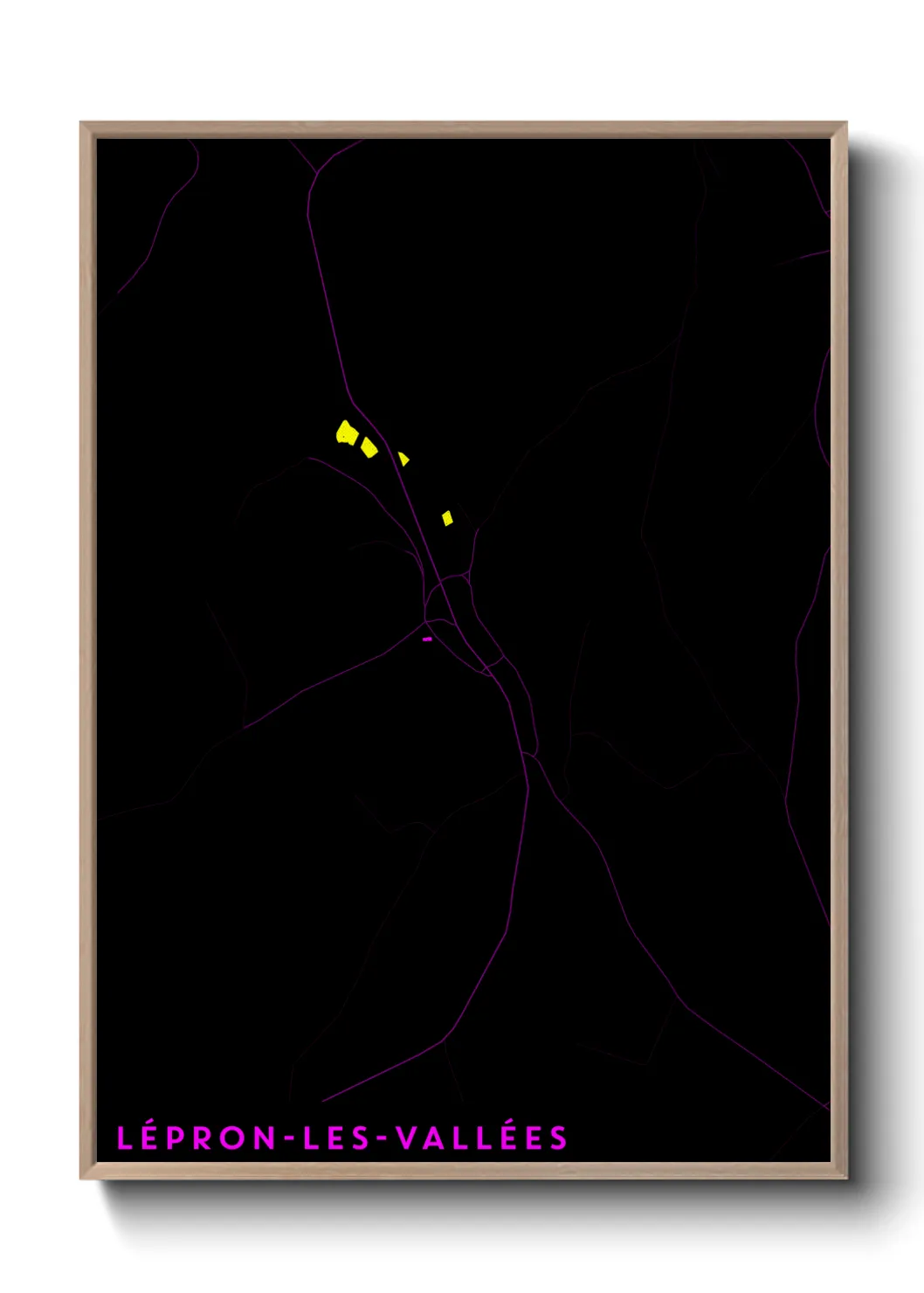 Une affiche de carte sur Lépron-les-Vallées