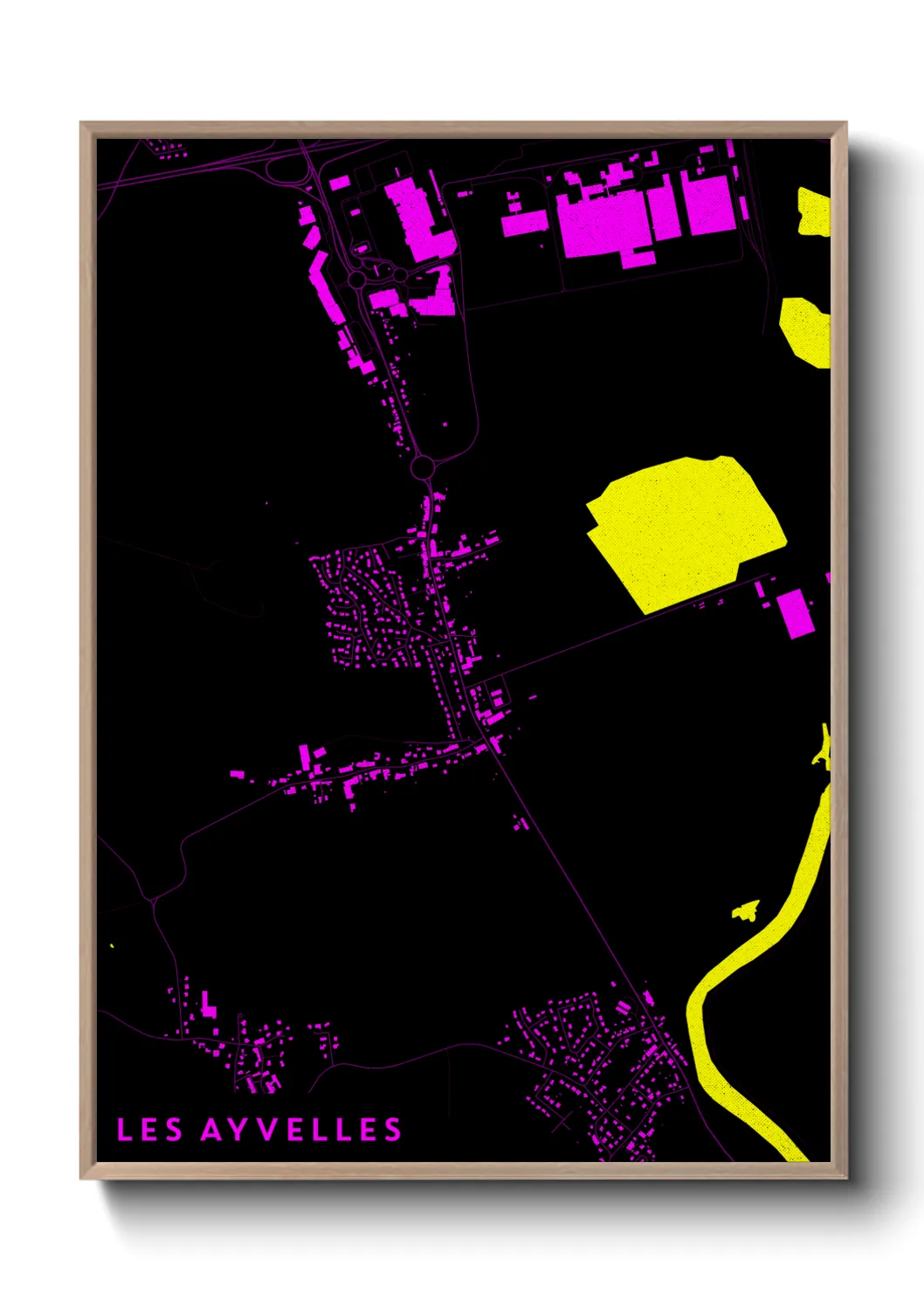 Une affiche de carte sur Les Ayvelles