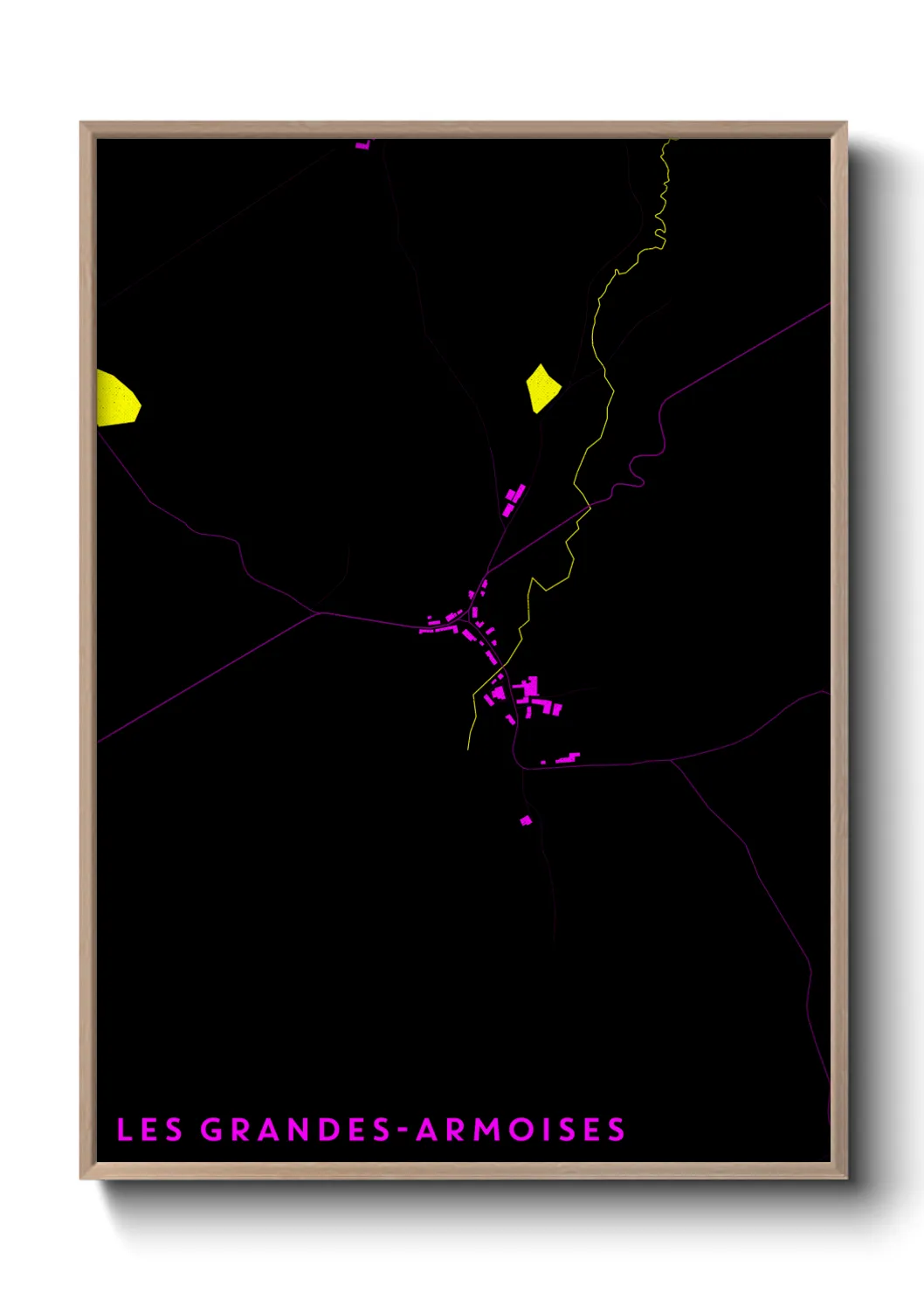 Une affiche de carte sur Les Grandes-Armoises