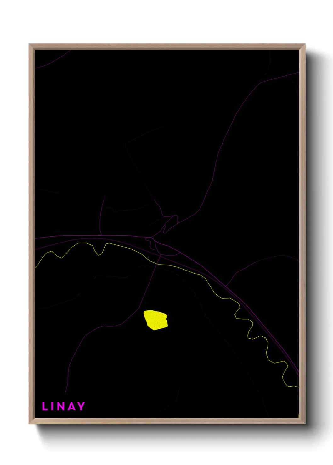 Une affiche de carte sur Linay