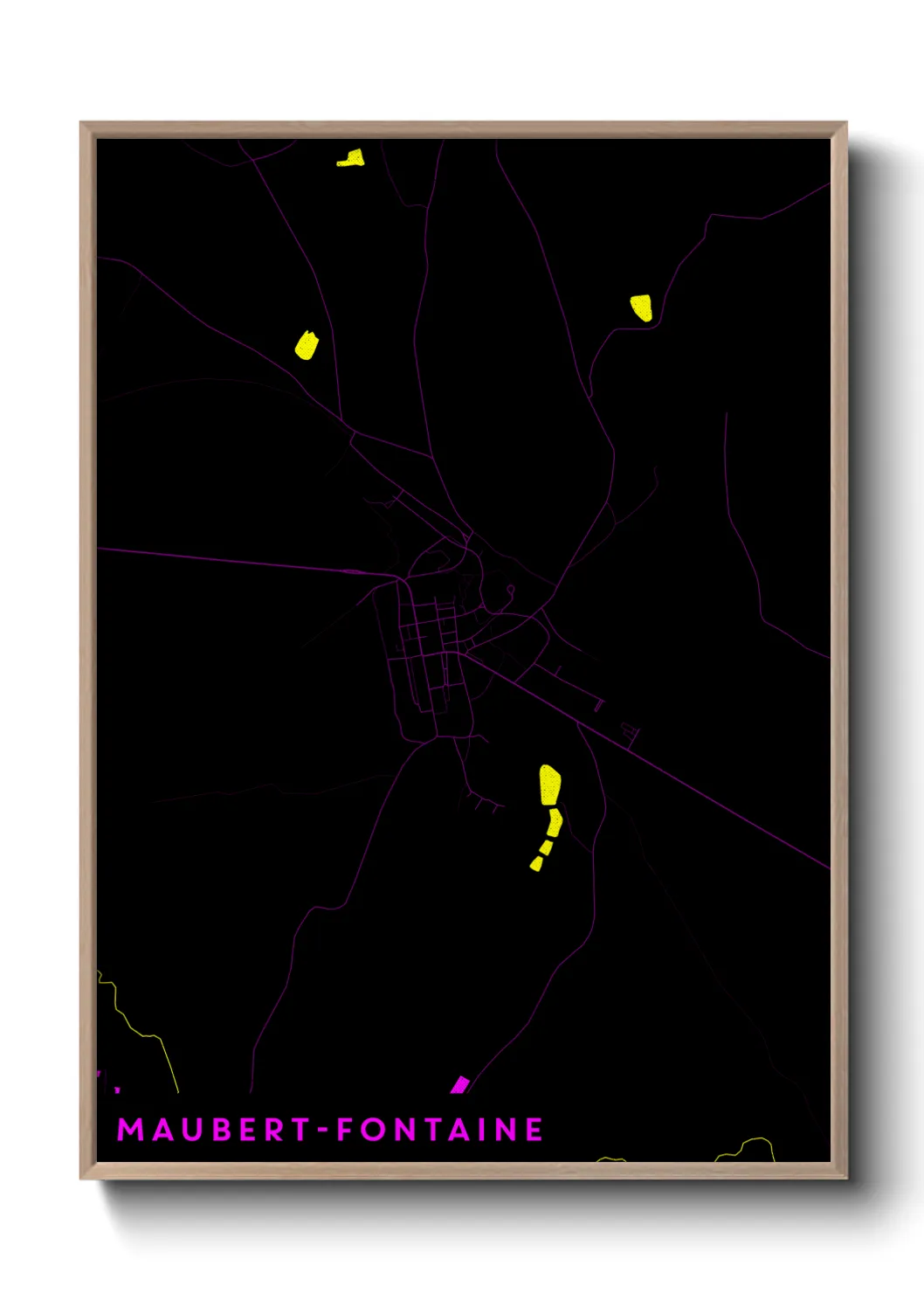 Une affiche de carte sur Maubert-Fontaine